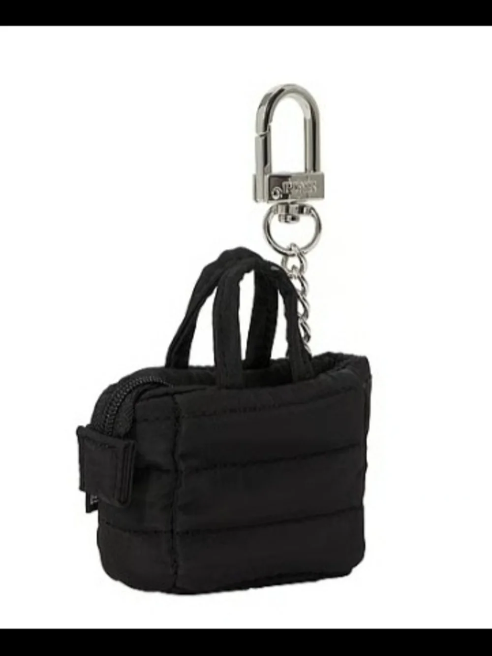 PINK Victoria's Secret Black Quilted Mini Tote Keychain